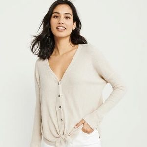 Abercombie & Fitch Cozy Tie-Front Button-Up